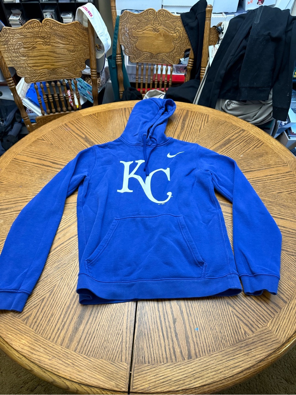 Nike KC Royals Lightweight  Blue KC Hooded Sweatshirt